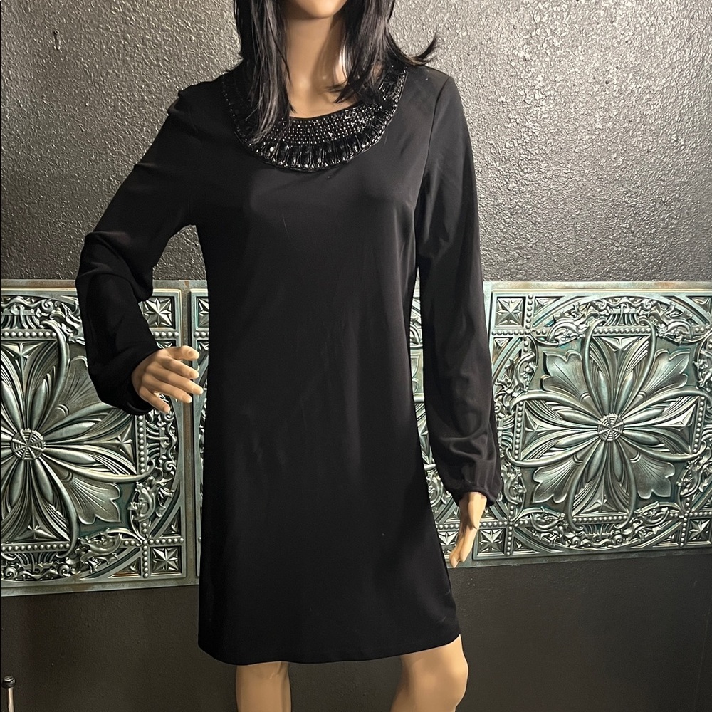 INC International Concepts Elegant Black Long Sleeve Dress